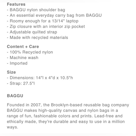 Baggu Nylon Shoulder Bag - Picture 4 of 4